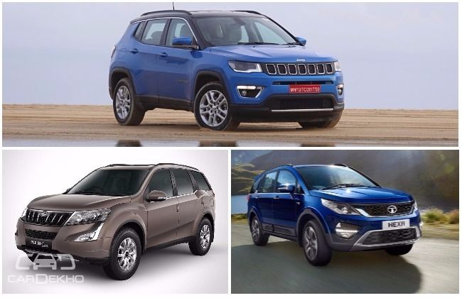 Jeep Compass vs Tata Hexa vs Mahindra XUV500: Variant-Wise Features Comparison