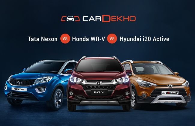 Tata Nexon Vs Honda WR-V Vs Hyundai i20 Active – Spec Comparo