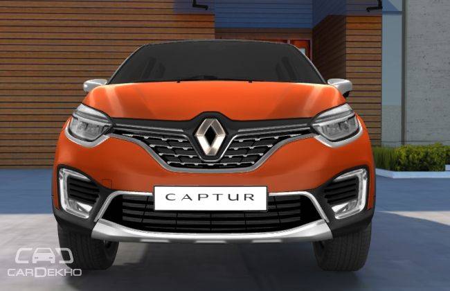 Renault Captur fitted with chrome embellishment on the ORVMs, around the headlamps, and on the front and lower grille