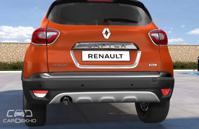 Renault Captur fitted with chrome add-ons around the tail lamps and the licence plate