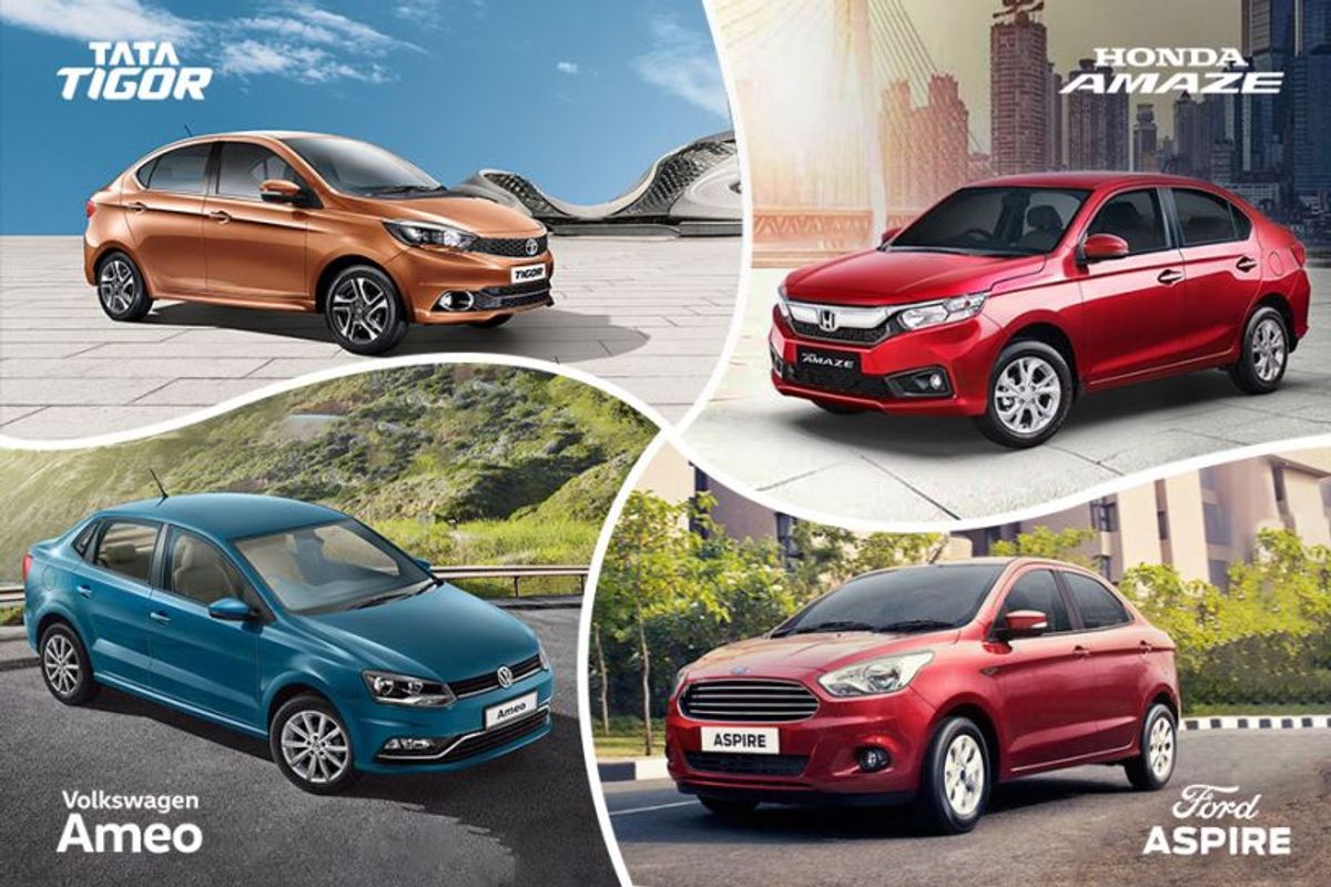 New Honda Amaze 2018 vs Ford Aspire vs Tata Tigor vs VW Ameo: Spec Comparison