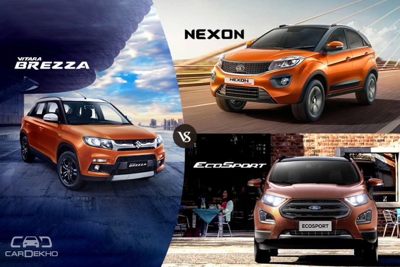 Maruti Vitara Brezza Vs Tata Nexon Vs Ford EcoSport – Which Car Offers Better Space