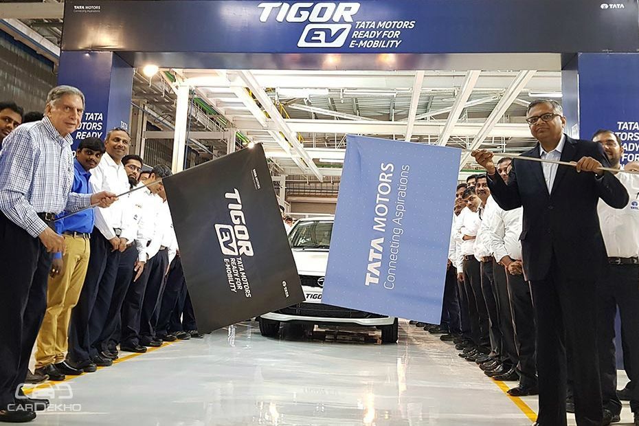 Tata Tigor EV Rolls Out Of Sanand Factory