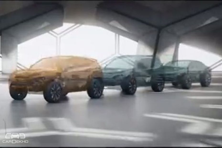 Tata H5X at the front with two more concept cars behind