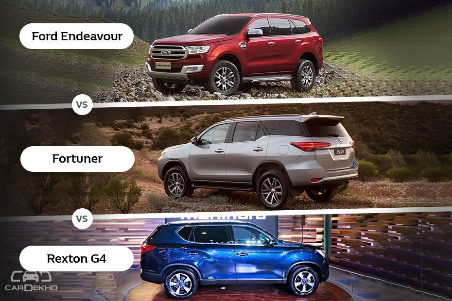 Mahindra Rexton Vs Toyota Fortuner Vs Ford Endeavour: Specifications Comparison