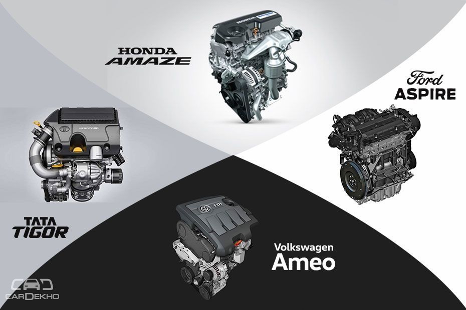 New Honda Amaze 2018 vs Ford Aspire vs Tata Tigor vs VW Ameo: Spec Comparison