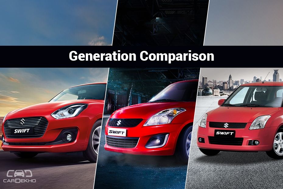  Maruti Suzuki Swift Comparación generacional que rastrea la evolución del Hatchback
