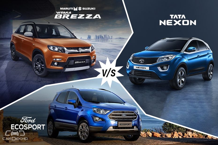 Tata Nexon Vs Maruti Vitara Brezza Vs Ford EcoSport: Variant-wise Feature Comparison