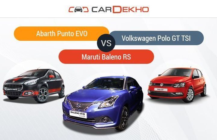 Competition Check: Baleno RS vs Abarth Punto EVO vs Volkswagen Polo GT TSI Competition Check: Baleno RS vs Abarth Punto EVO vs Volkswagen Polo GT TSI