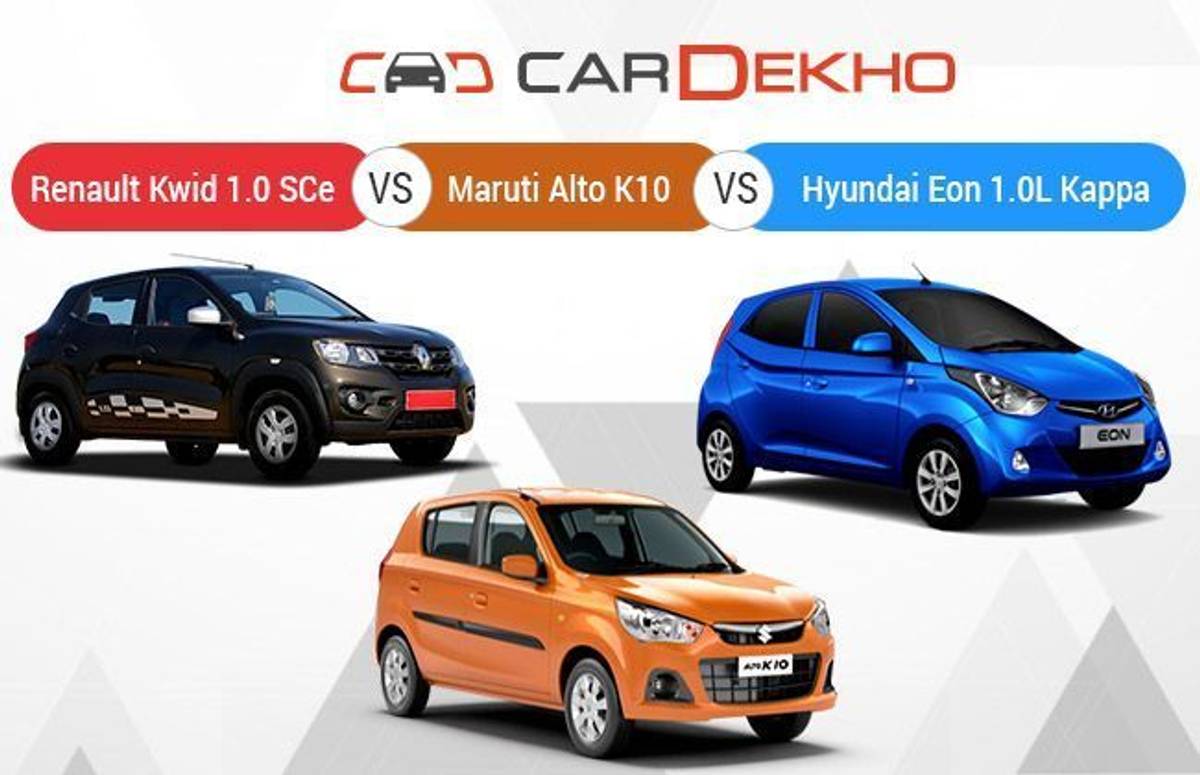 Renault Kwid (1.0-Litre) SCe Vs Maruti Alto K10 Vs Hyundai Eon 1.0-Litre - Spec Comparison Renault Kwid (1.0-Litre) SCe Vs Maruti Alto K10 Vs Hyundai Eon 1.0-Litre - Spec Comparison