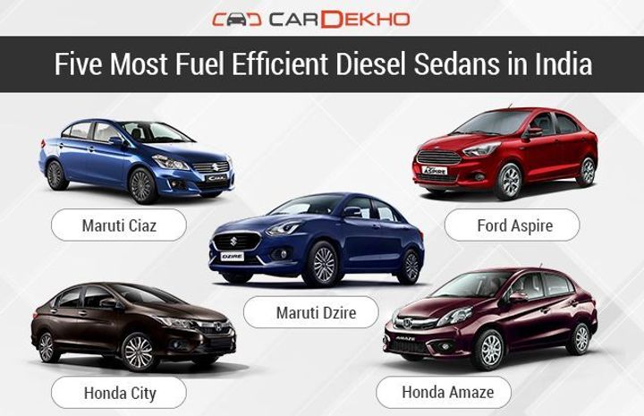 Five Most Fuel Efficient Diesel Sedans in India Five Most Fuel Efficient Diesel Sedans in India