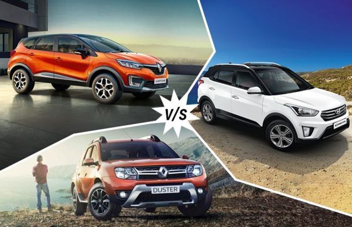 Renault Captur vs Creta vs Duster: Variant Wise Comparison Renault Captur vs Creta vs Duster: Variant Wise Comparison
