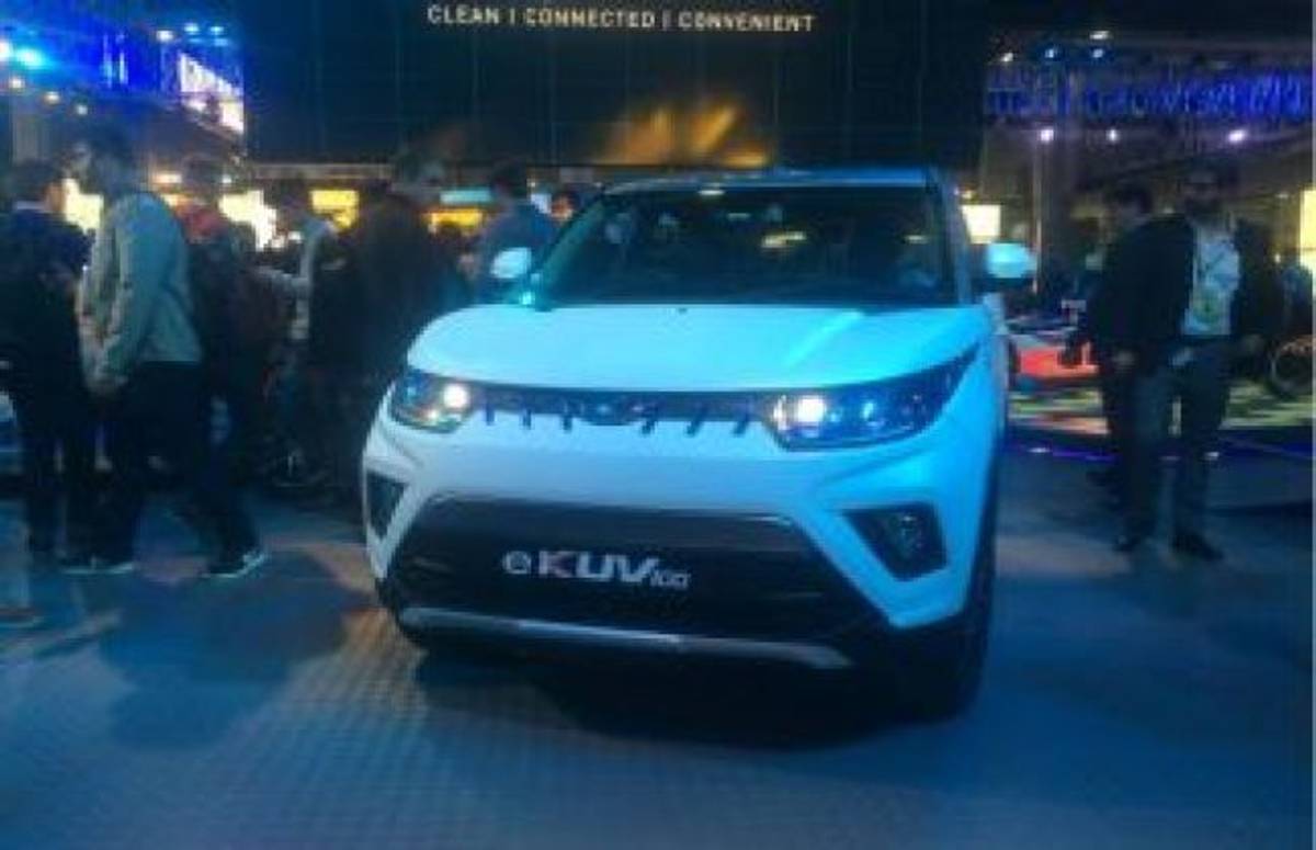 Mahindra e-KUV100 Revealed At Auto Expo 2018 Mahindra e-KUV100 Revealed At Auto Expo 2018