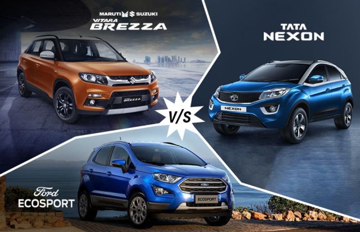 Tata Nexon Vs Maruti Vitara Brezza Vs Ford EcoSport: Variant-wise Feature Comparison Tata Nexon Vs Maruti Vitara Brezza Vs Ford EcoSport: Variant-wise Feature Comparison