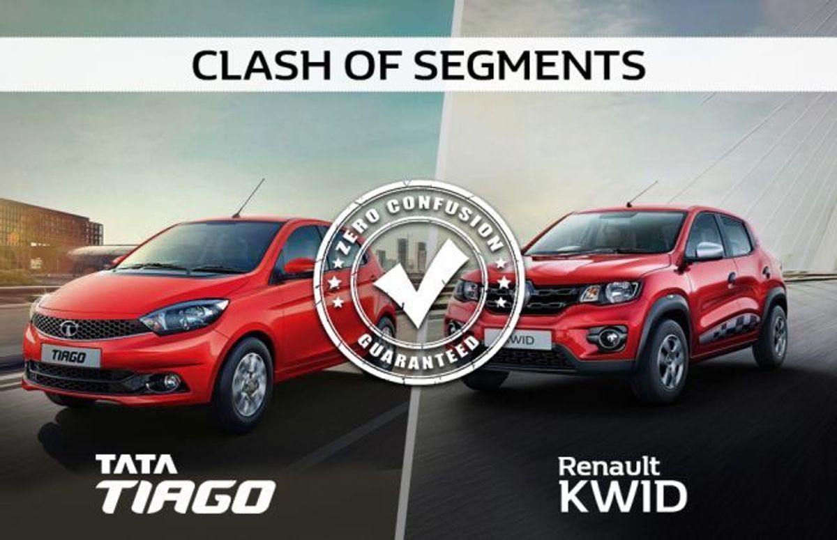 Clash of Segments: Renault Kwid 1.0L vs Tata Tiago - Which Car To Buy? Clash of Segments: Renault Kwid 1.0L vs Tata Tiago - Which Car To Buy?