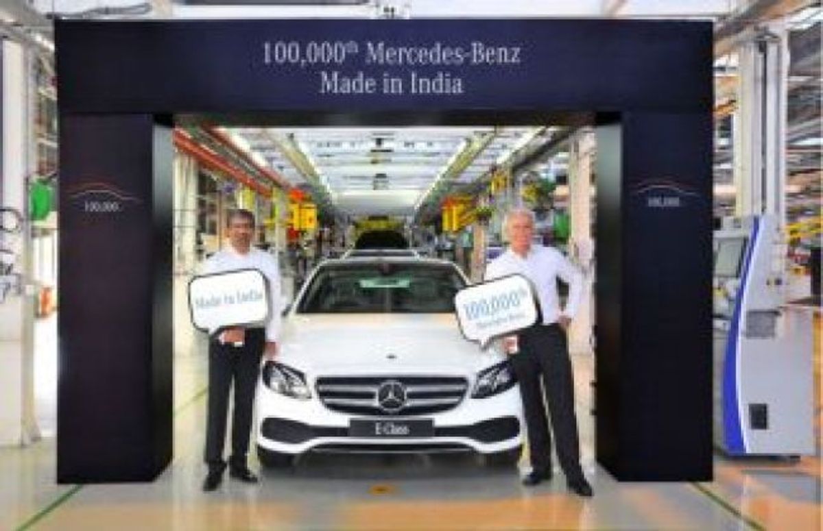 An E-Class LWB Sets The 1 Lakh Production Milestone For Mercedes-Benz In India An E-Class LWB Sets The 1 Lakh Production Milestone For Mercedes-Benz In India